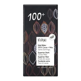 Edel Bitter 100% und Nibs 10 * 80 Gramm